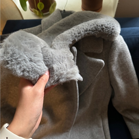 Club Monoco Baylee Long Wrap Wool Coat Gray Size S - Picture 13 of 15